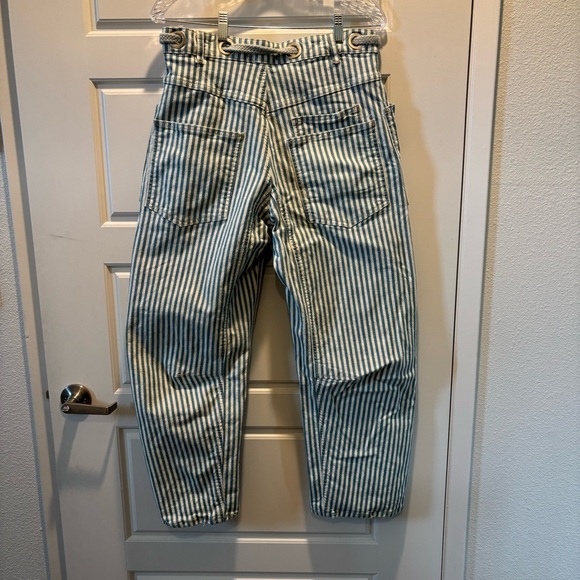 We the Free Moxie Railroad Low-Slung Jeans in Minty Stripe Size 25 (28in) - Picture 4 of 6